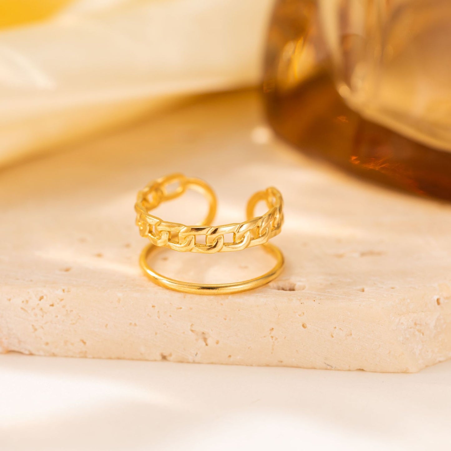 18K Gold Hollow Titanium Steel Ring