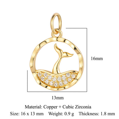 Cobra small fish copper zircon pendant.