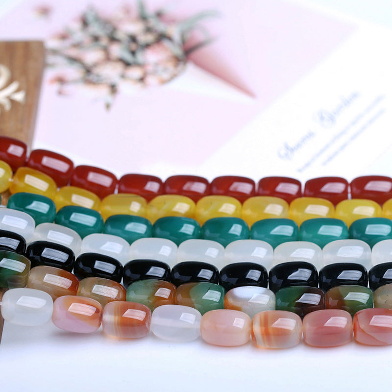 Agate bucket beads DIY jewelry accessories