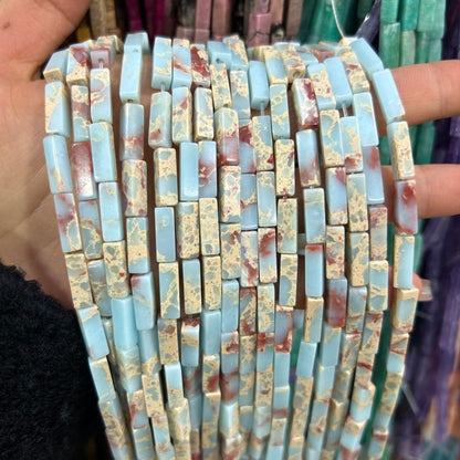 4*13mm long crystal agate cube special shaped beads