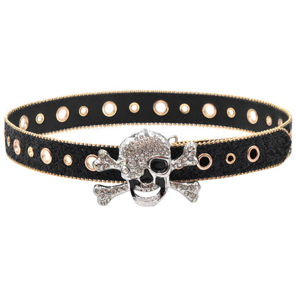 Rhinestone Rimmed Belt Skull