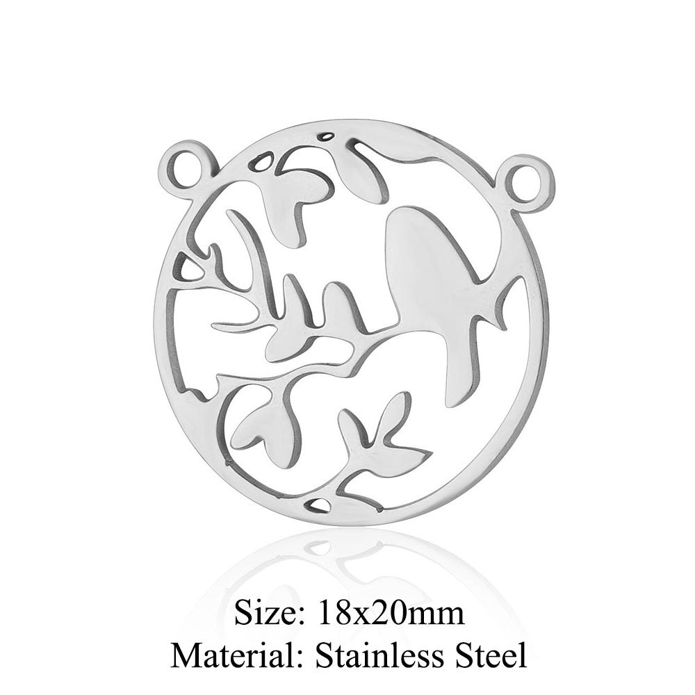 Colgante de acero de titanio con forma de elefante, lobo, tortuga, león y oso, 5 unidades por bolsa 