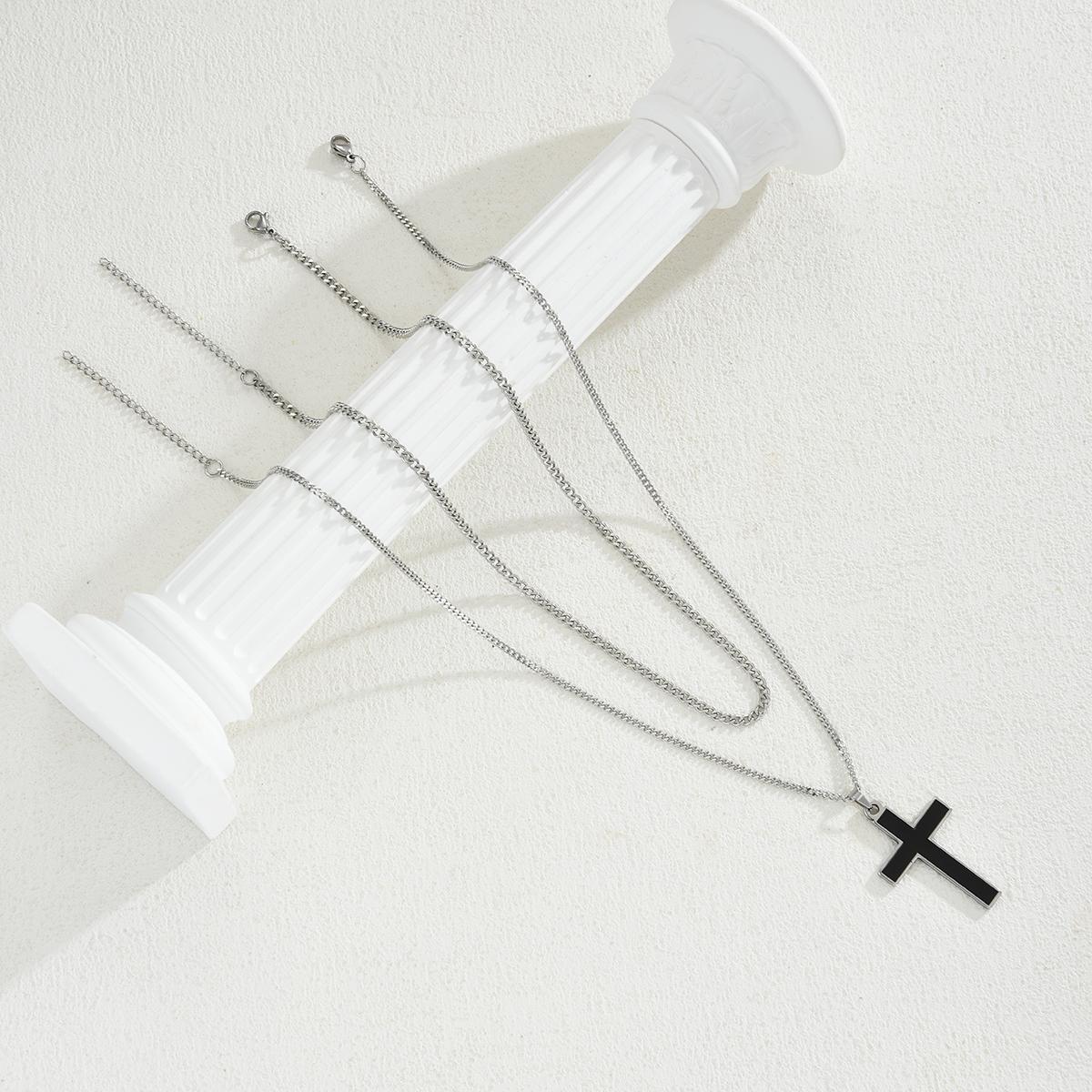 Stainless Steel Cross Pendant Necklace