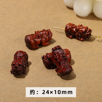 Barbie sandalwood carving lion head cat claw lotus pod accessories