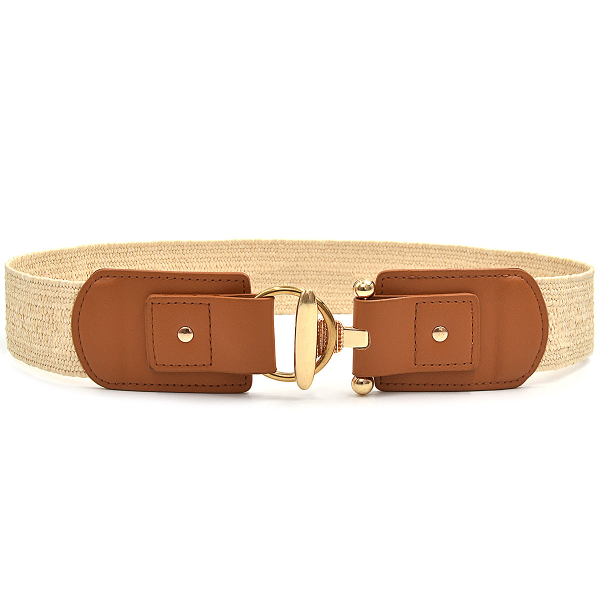 Belt women's wide straw weaving