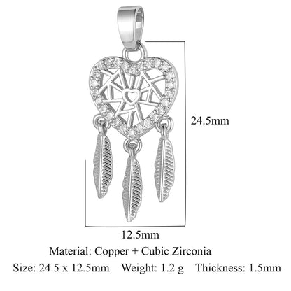 Copper zircon flower love bohemian pendant