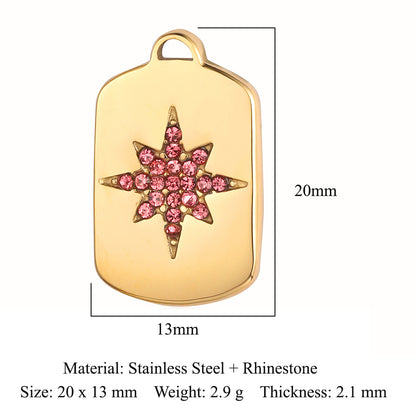 French diamond flower titanium steel pendant