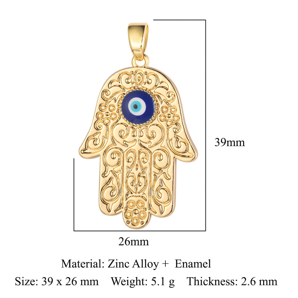 5 piezas/paquete, colgante de aleación con forma de cruz de ojo. 