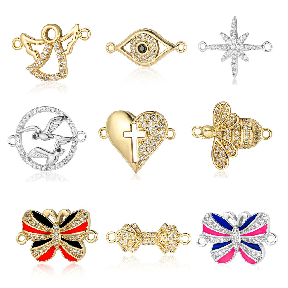 Butterfly Bee Seagull Copper Zircon Connection Accessories