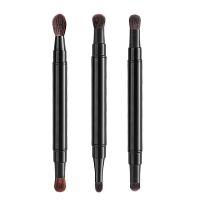 Brocha para mezclar sombras de ojos retráctil portátil de doble cabezal 