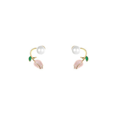 Tulip Pearl Stud Earrings
