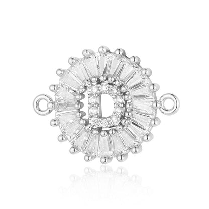 fashion 26 English letters copper zircon pendant