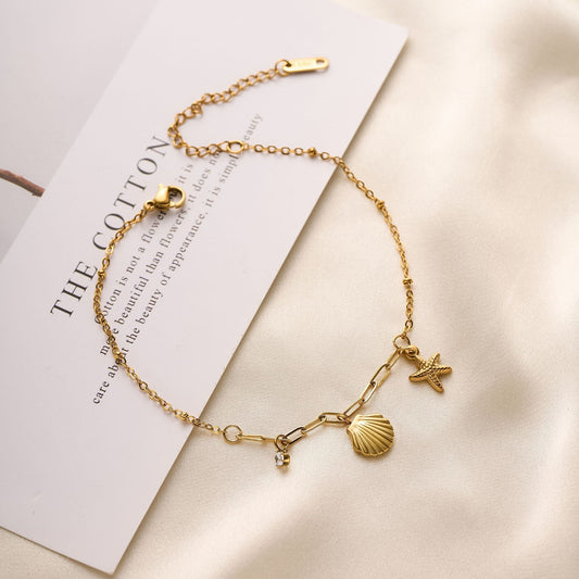 Titanium Steel Starfish Anklet
