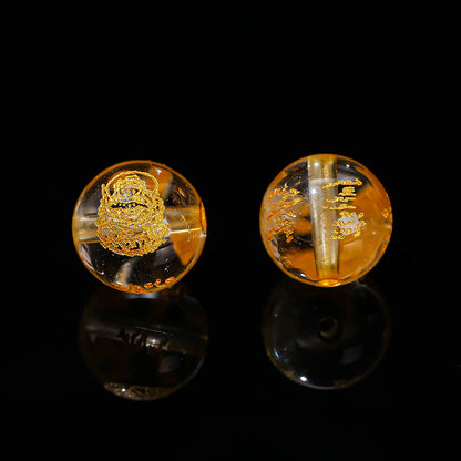 God of Wealth bronzing agate crystal loose beads