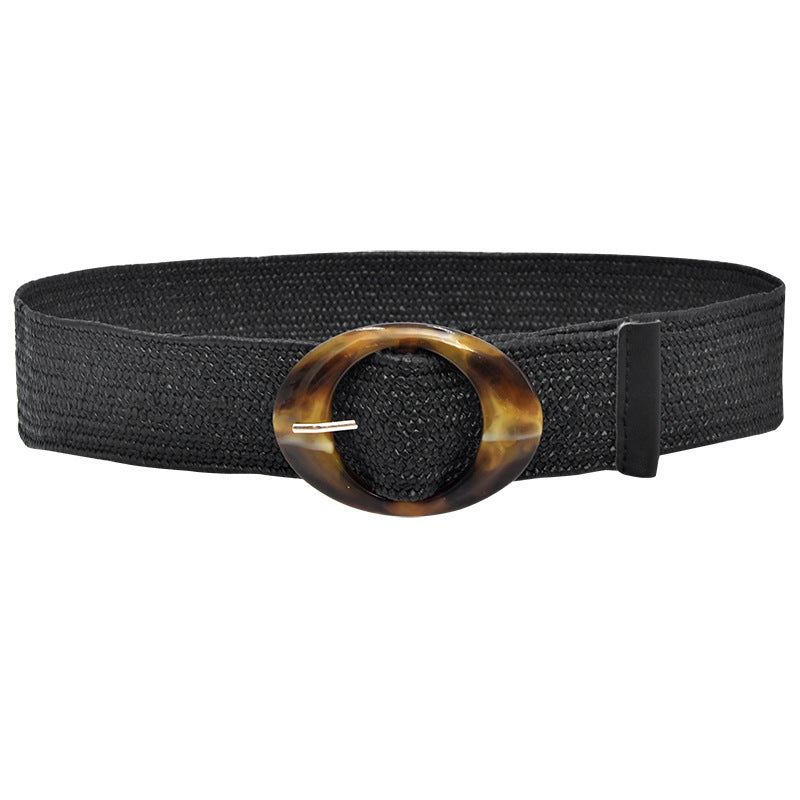 Ethnic style woven elastic belt