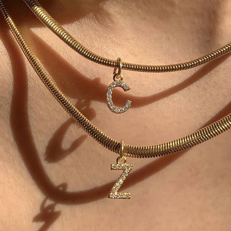 26 English letters necklace copper