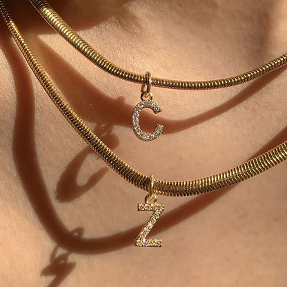 26 English letters necklace copper