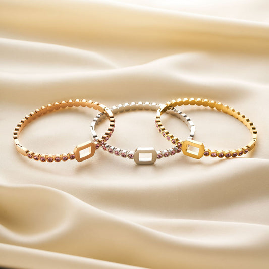 18K Gold Honeycomb Diamond Bracelet