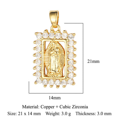 Copper zircon Virgin Mary pendant pendant