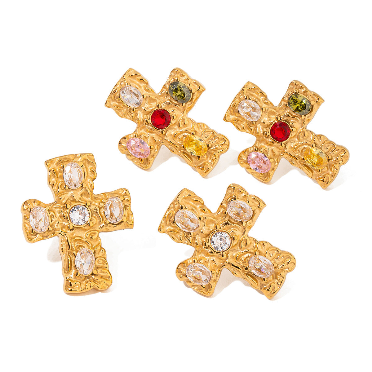 Stainless steel zircon earrings