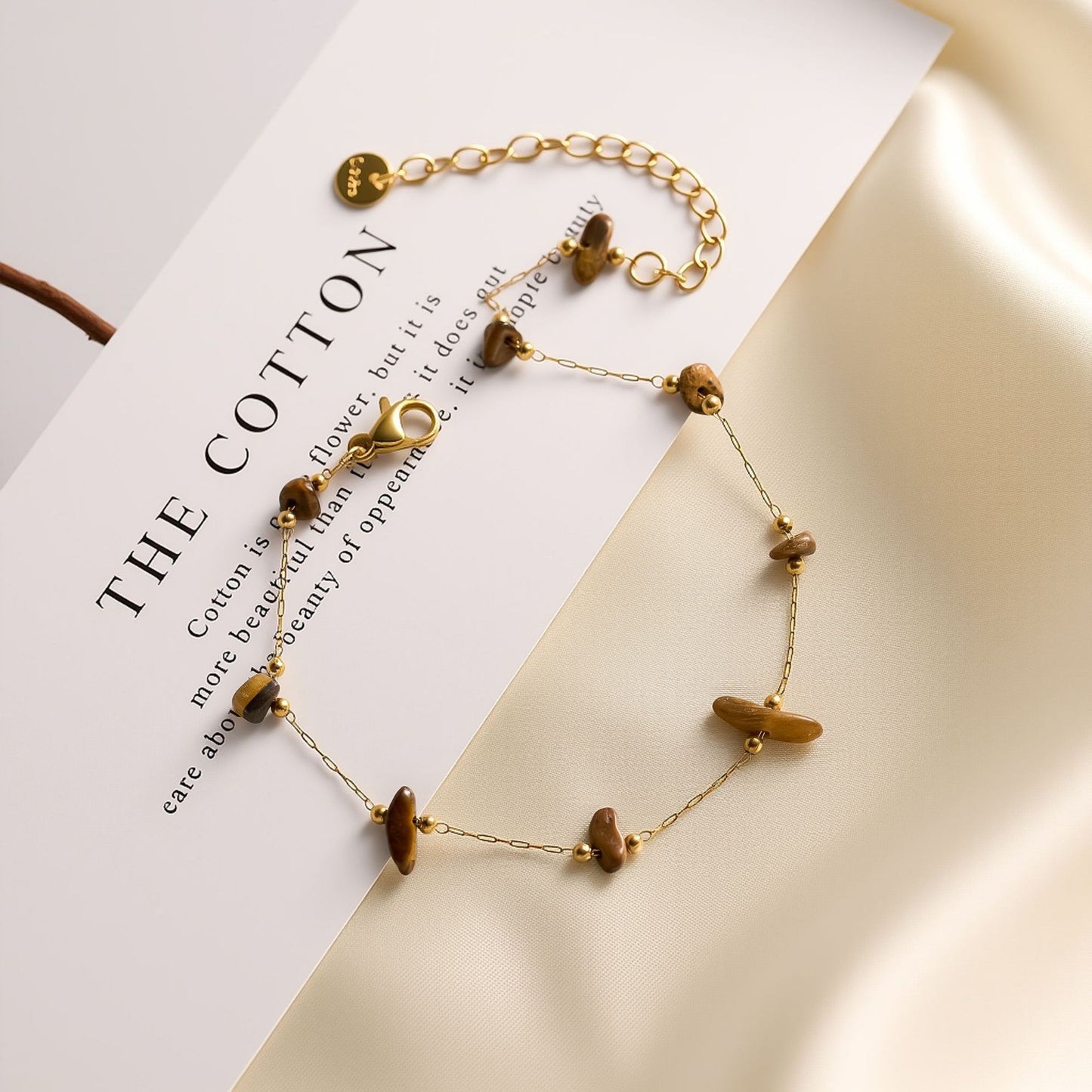 Women's Titanium Steel Natural Stone Necklace & Geometric Zircon Bracelet Set