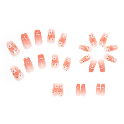 Chic Blush Pink Floral Nails