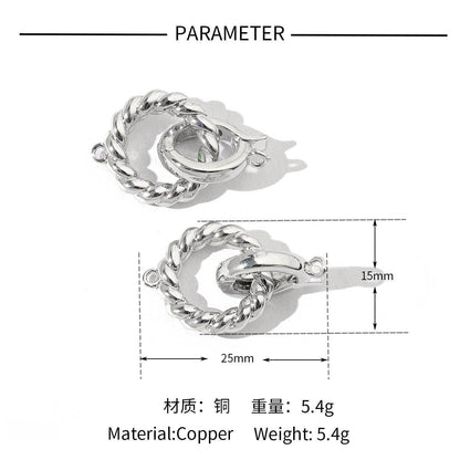 18K gold-coated rose copper zircon detachable connecting buckle