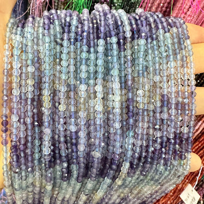 Gradient faceted beads natural stone faceted beads round beads