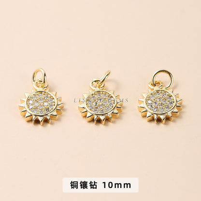 18k Gold Color Retaining Copper Diamond Crystal Pendant