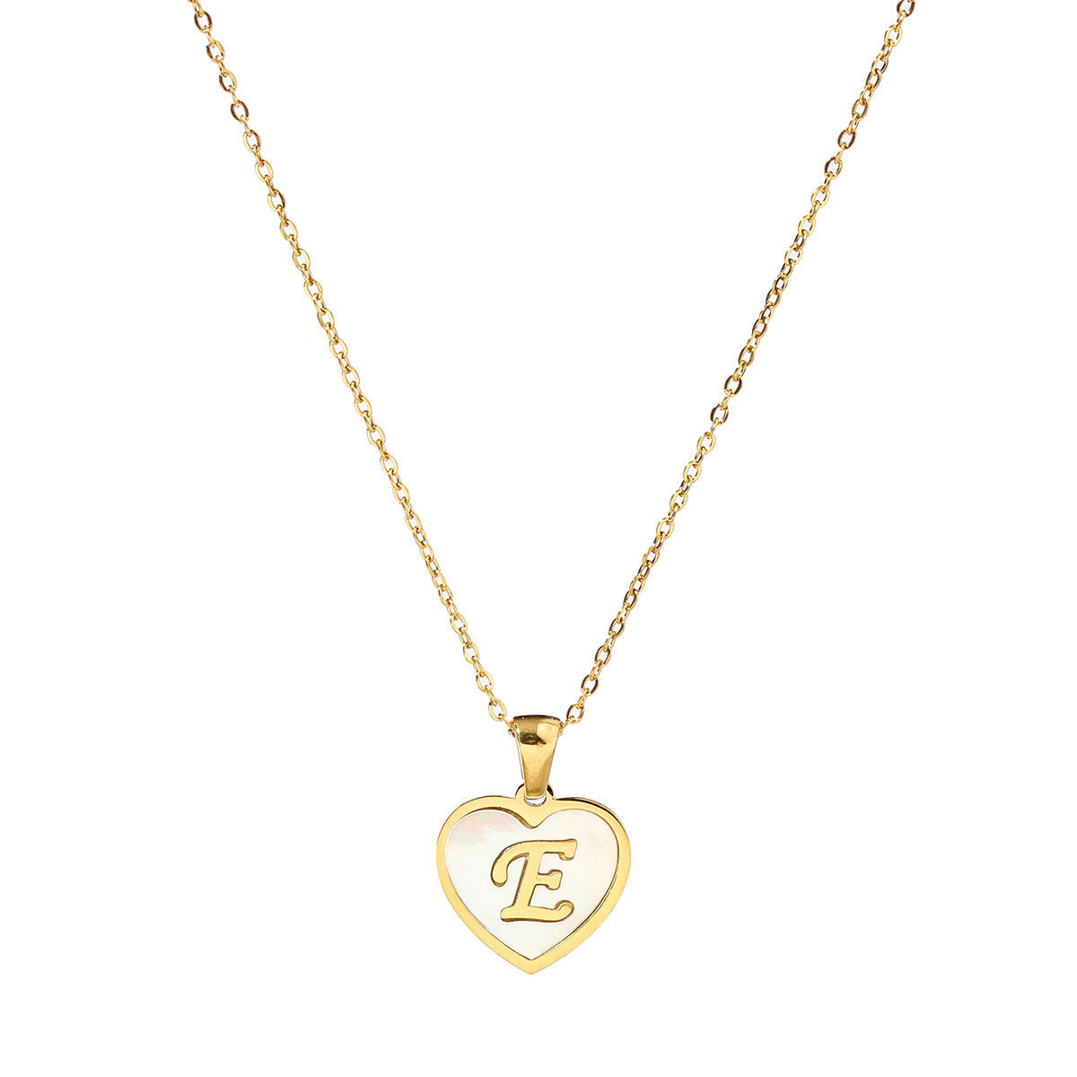 Titanium steel heart-shaped 26 English letter necklace