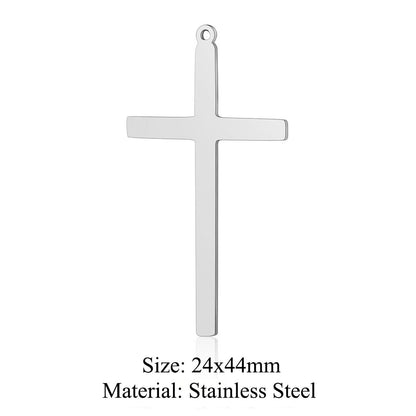 5 pcs/titanium steel hollow cross pendant.