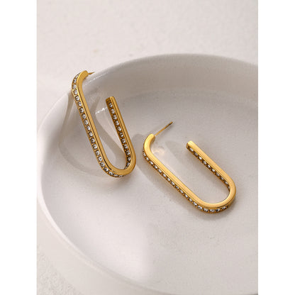 U-Shaped Diamond Earrings