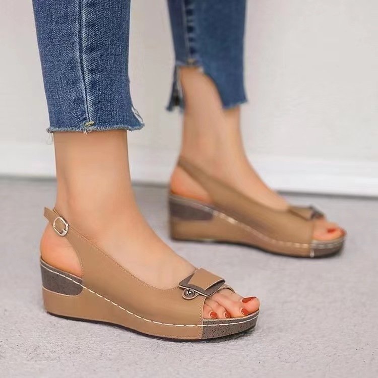 Soft-soled fish mouth sandals women