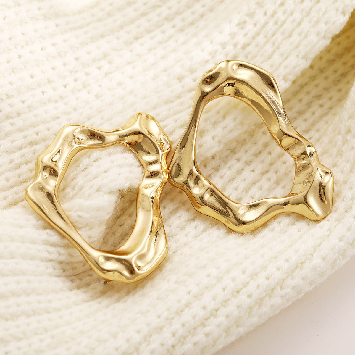 Liquid Metal Spiral Stud Earrings