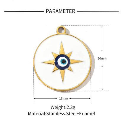 Cross eyes peach heart titanium steel pendant