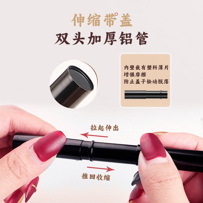 Brocha para mezclar sombras de ojos retráctil portátil de doble cabezal 