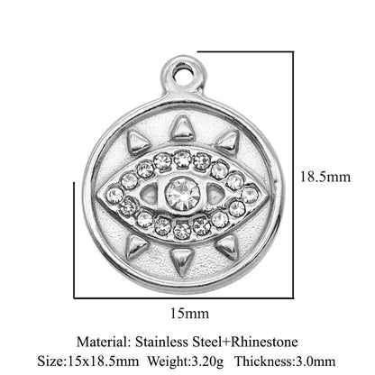 3 pcs/pack stainless steel star moon geometric pendant