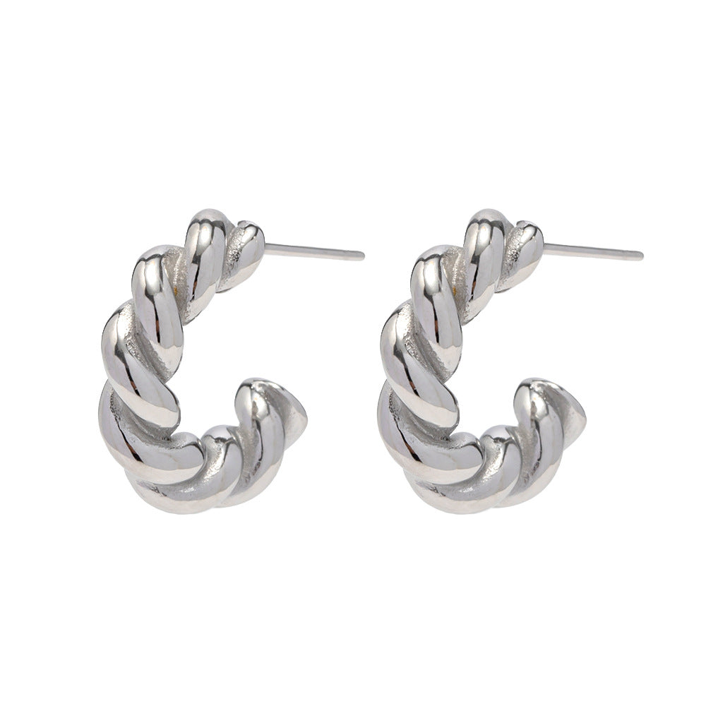 Twisted spiral hoop earrings