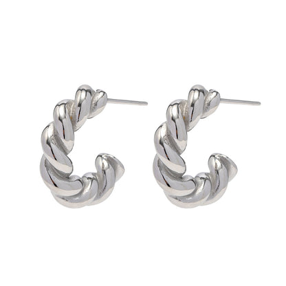 Twisted spiral hoop earrings