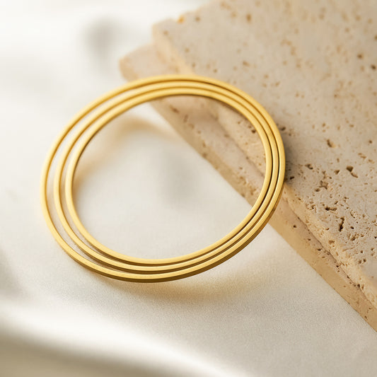 Sansheng III 2mm Titanium Steel Bracelet — 18K Gold-Plated, Thick & Non-Fading (Wholesale)