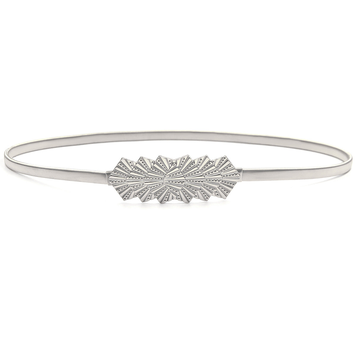 Elastic thin belt female gold