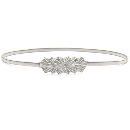 Elastic thin belt female gold