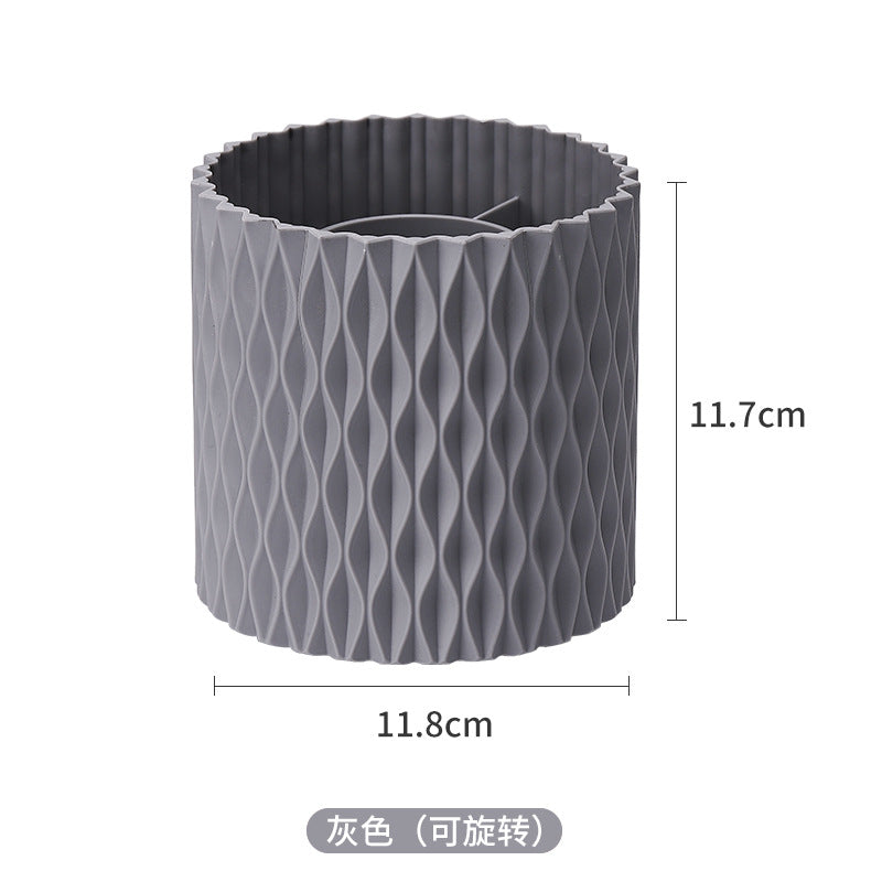 360-Degree Rotating Large Capacity Makeup Brush Holder Dustproof