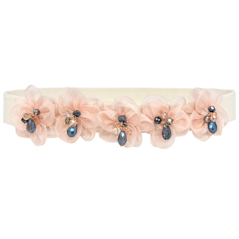 Stylish sparkling rhinestone elastic belt