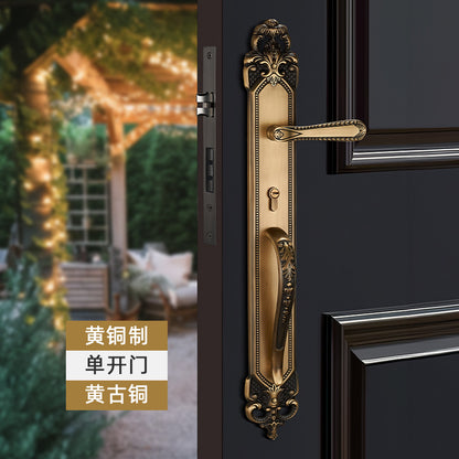 Brass door lock door lock handle