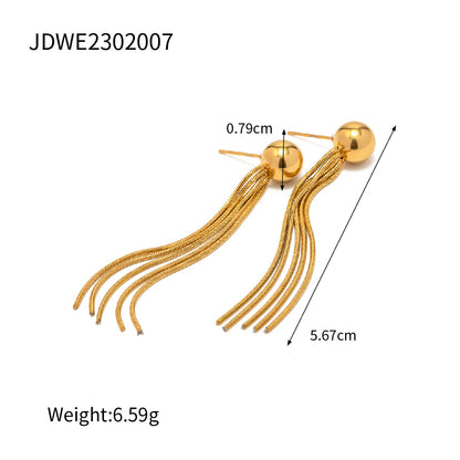 Beads long tassel earrings