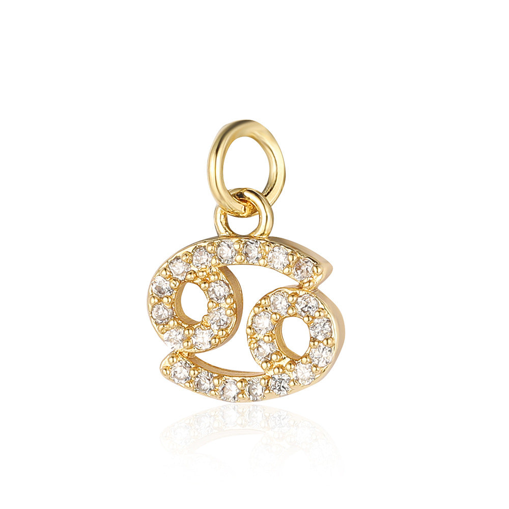Twelve constellations copper zircon pendant