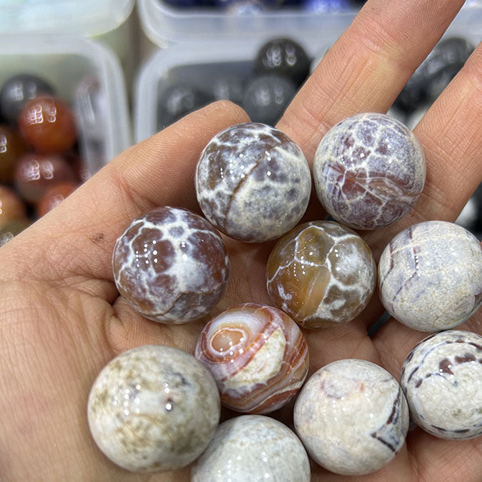 20mm natural stone crystal agate ball crystal round beads crafts