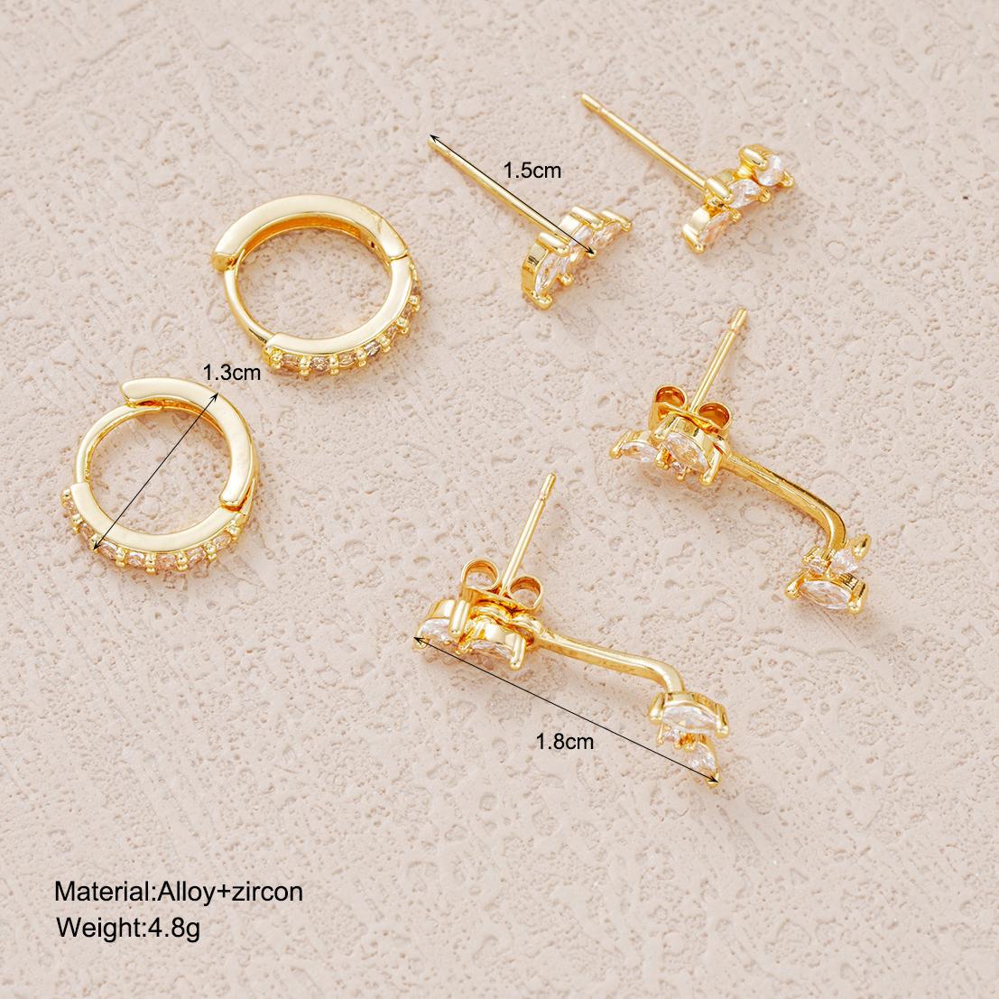 Zircon Teardrop Stacked Earrings Set