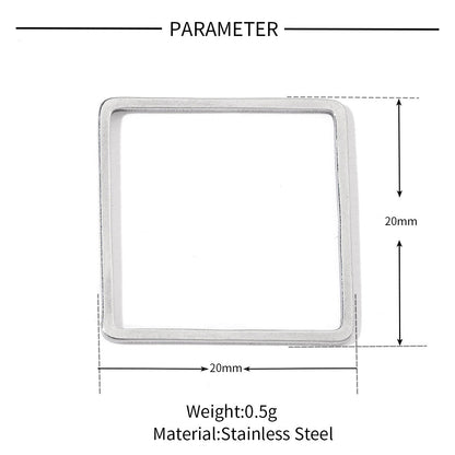 20 pcs/pack Geometric triangular round titanium steel pendant